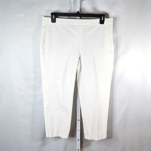 Talbots White Chatham Crop Capris Size 16